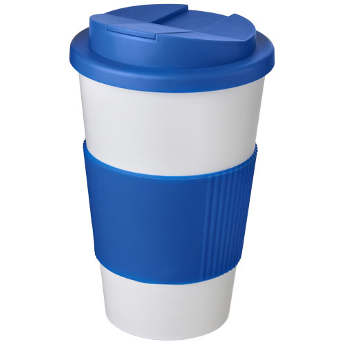 Gobelet isolant promotionnel avec grip 350ml Americano® Blanc et Bleu minéral